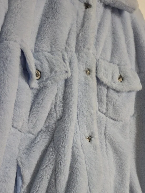 Chemistry Pastel Blue Plush Teddy Jacket - Picture 2 of 5